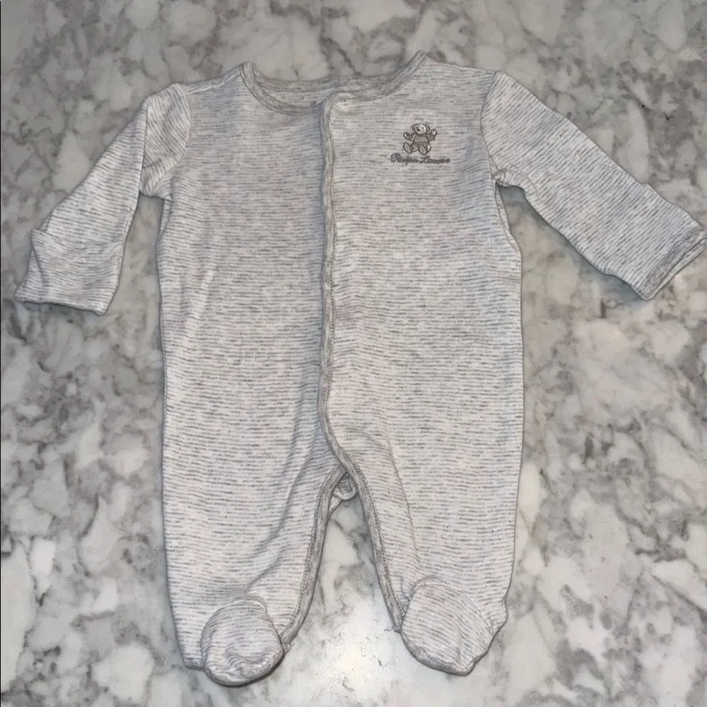 RALPH LAUREN STRIPED FOOTIE NB